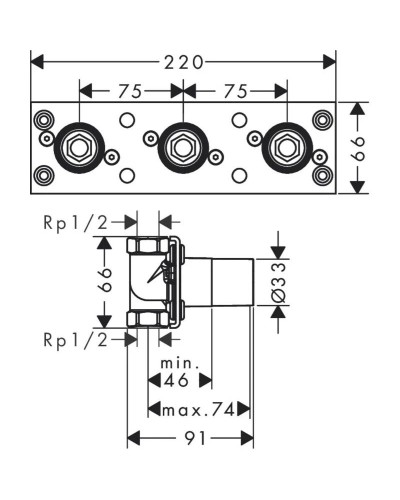 Скрытая часть 1/2" Axor 45442180