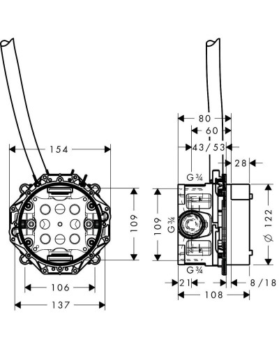 Скрытая часть 3/4" Axor Uno 16182180