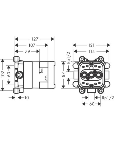 Скрытая часть 1/2" Axor ShowerSolutions 35361180
