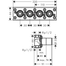 Скрытая часть 1/2" Axor 45443180