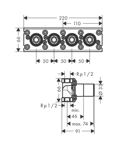 Скрытая часть 1/2" Axor 45443180