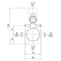 Скрытая часть на 2 потребителя Bossini Z00005