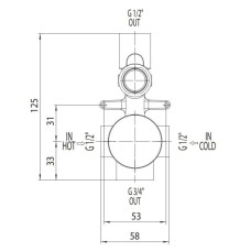 Скрытая часть на 2 потребителя Bossini Z00005