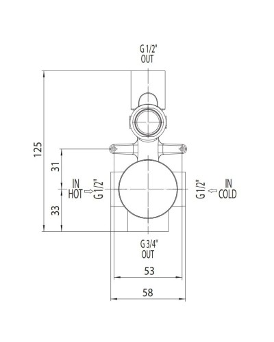 Скрытая часть на 2 потребителя Bossini Z00005