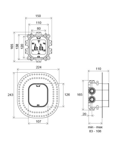 Скрытая часть Ravak R-box Vari X070139