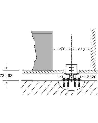Скрытая часть для напольного смесителя Jacob Delafon Avid 97904D-NF
