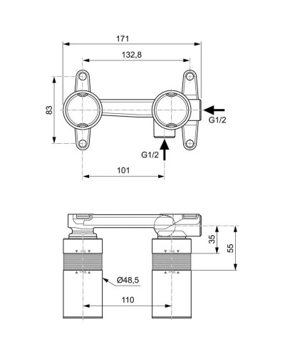Скрытая часть Ideal Standard Built-in A1313NU