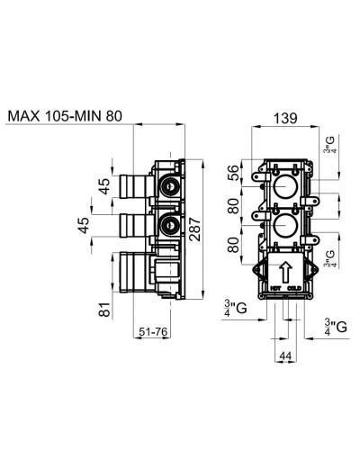 Скрытая монтажная часть Noken Oxo N113700057