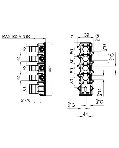 Скрытая монтажная часть Noken Oxo N113700058