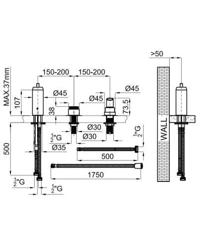 Скрытая монтажная часть Noken Project Line N116230105