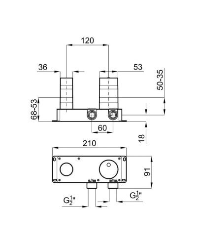 Скрытая монтажная часть Noken Round Inox N200000139