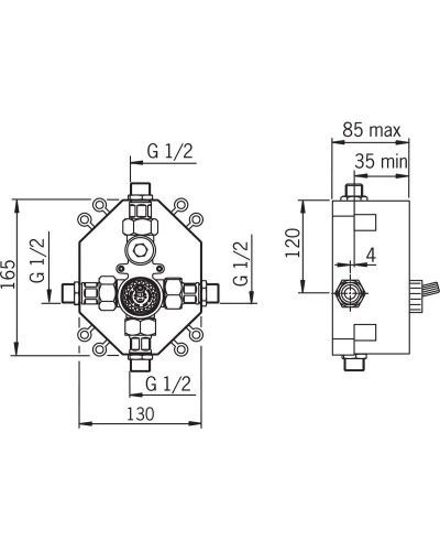 Скрытая монтажная часть Oras Alessi 8586