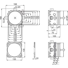 Скрытая монтажная часть Oras Bluebox 2081