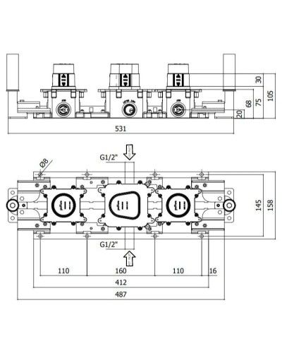 Скрытый термостат Paffoni Modular Box MDBOX001