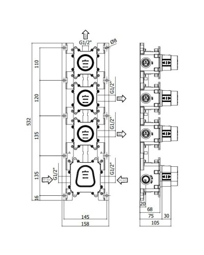 Скрытый термостат Paffoni Modular Box MDBOX019