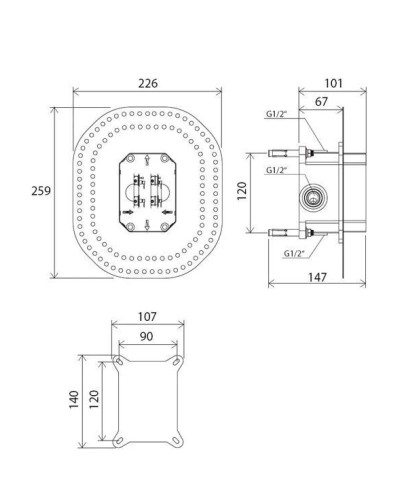 Скрытая часть Ravak R-Box X070052