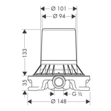 Скрытая часть для напольного смесителя Axor 10452180