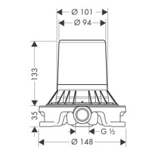 Скрытая часть для напольного смесителя Axor 10452180