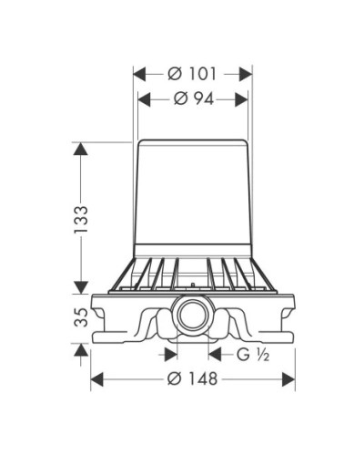 Скрытая часть для напольного смесителя Axor 10452180