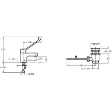 Смеситель для раковины с донным клапаном Jacob Delafon July Easy E16024-4-CP