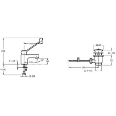Смеситель для раковины с донным клапаном Jacob Delafon July Easy E16024-4-CP