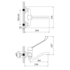 Смеситель для медицинских учреждений IDDIS CG53654C
