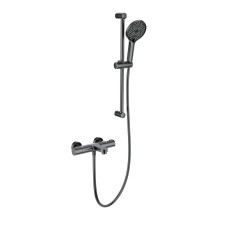 Смеситель для ванны с душевым гарнитуром и термостатом WONZON & WOGHAND, Темный графит (WW-C2018-A-BGG)