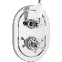 Встраиваемый термостатический смеситель на 2 выхода хром, ручка белая Cezares Elite ELITE-VDIM2-T-01-Bi