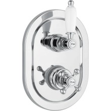 Встраиваемый термостатический смеситель на 2 выхода хром, ручка белая Cezares Elite ELITE-VDIM2-T-01-Bi