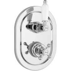 Встраиваемый термостатический смеситель на 2 выхода хром, ручка белая Cezares Elite ELITE-VDIM2-T-01-Bi