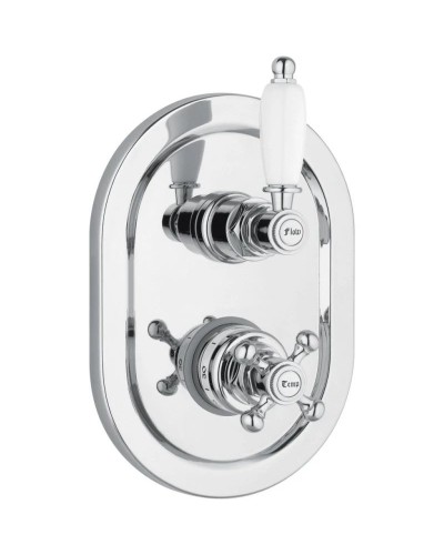 Встраиваемый термостатический смеситель на 2 выхода хром, ручка белая Cezares Elite ELITE-VDIM2-T-01-Bi