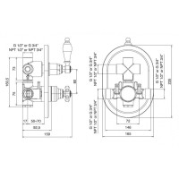 Встраиваемый термостатический смеситель на 2 выхода хром, ручка белая Cezares Elite ELITE-VDIM2-T-01-Bi