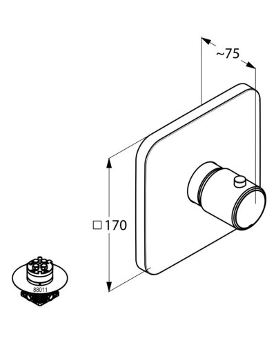 Центральный термостат Kludi E2 497290575