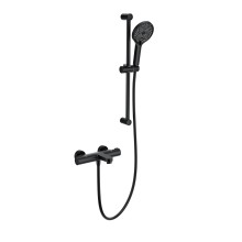 Смеситель для ванны с душевым гарнитуром и термостатом WONZON & WOGHAND, Черный матовый (WW-C2018-A-MB)