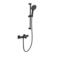 Смеситель для ванны с душевым гарнитуром и термостатом WONZON & WOGHAND, Черный матовый (WW-C2018-A-MB)