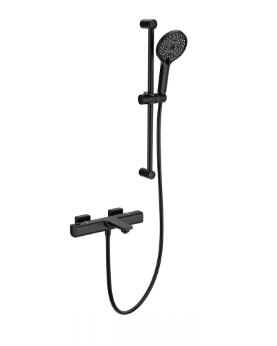 Смеситель для ванны с душем и термостатом WONZON & WOGHAND, Черный матовый (WW-C2011-A-MB)