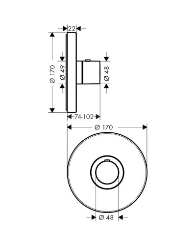 Центральный термостат Axor ShowerSelect 36721000
