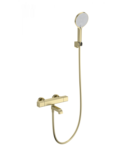 Смеситель для ванны с душем и термостатом WONZON & WOGHAND, Темный графит (WW-B2016-A1-BG)