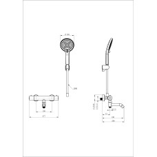 Смеситель для ванны с душем и термостатом WONZON & WOGHAND, Брашированное золото (WW-B2065-A1-BG)