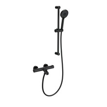 Смеситель для ванны с душевым гарнитуром и термостатом WONZON & WOGHAND, Черный матовый (WW-C2002-A-MB)