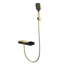 Смеситель для ванны с душем и термостатом WONZON & WOGHAND, Брашированное золото (WW-B2551-A-BG)