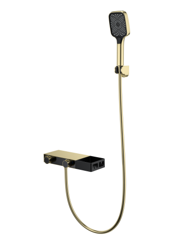 Смеситель для ванны с душем и термостатом WONZON & WOGHAND, Брашированное золото (WW-B2551-A-BG)
