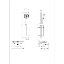 Смеситель для ванны с душем и термостатом WONZON & WOGHAND, Брашированное золото (WW-C2002-A-BG)