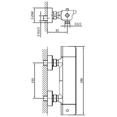 Термостат для душа AltroBagno Lamberto AltroBagnoLamberto030501Cr