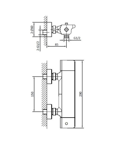 Термостат для душа AltroBagno Lamberto AltroBagnoLamberto030501Cr