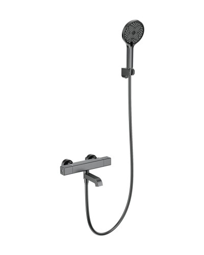 Смеситель для ванны с душем и термостатом WONZON & WOGHAND, Темный графит (WW-B2016-A1-BGG)