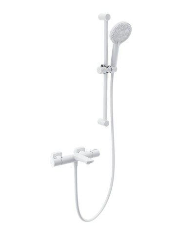 Смеситель для ванны с душевым гарнитуром и термостатом WONZON & WOGHAND, Белый матовый (WW-C2021-A-MW)