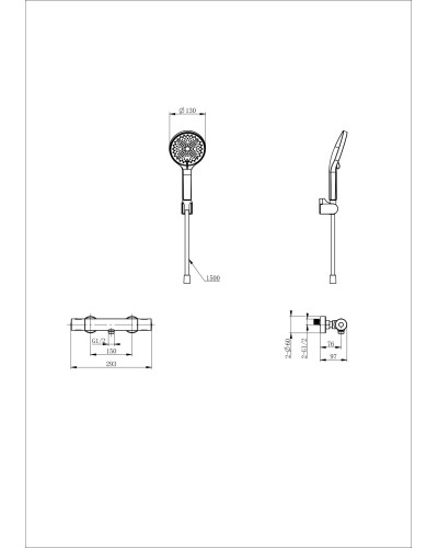 Смеситель для душа с термостатом WONZON & WOGHAND, Хром (WW-B3013-A-CR)