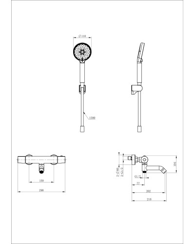 Смеситель для ванны с душем и термостатом WONZON & WOGHAND, Хром (WW-B3029-A1-CR)