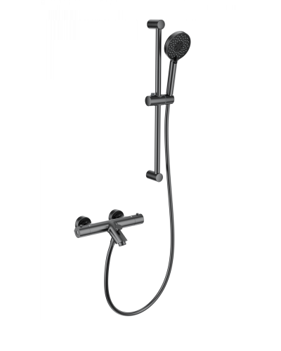 Смеситель для ванны с душем и термостатом WONZON & WOGHAND, Темный графит (WW-C2002-A-BGG)